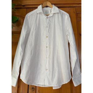 Paul Smith White Jacquard Floral Dress Shirt – Made in Italy (16.5” Collar)